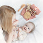 Baby Bath & Teether Gift Set – Silicone Toys, Rattle & Milestone Cards