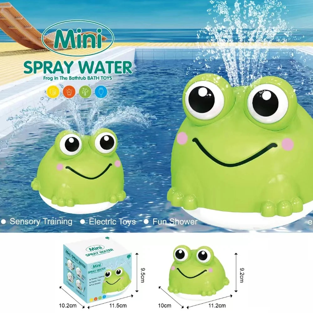 Auto Sensing LED Frog Bath Toy USB Rechargeable Water Spray Play Toy for Kids Baby Shower Gift