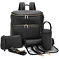 7-in-1 PU Leather Diaper Bag Set