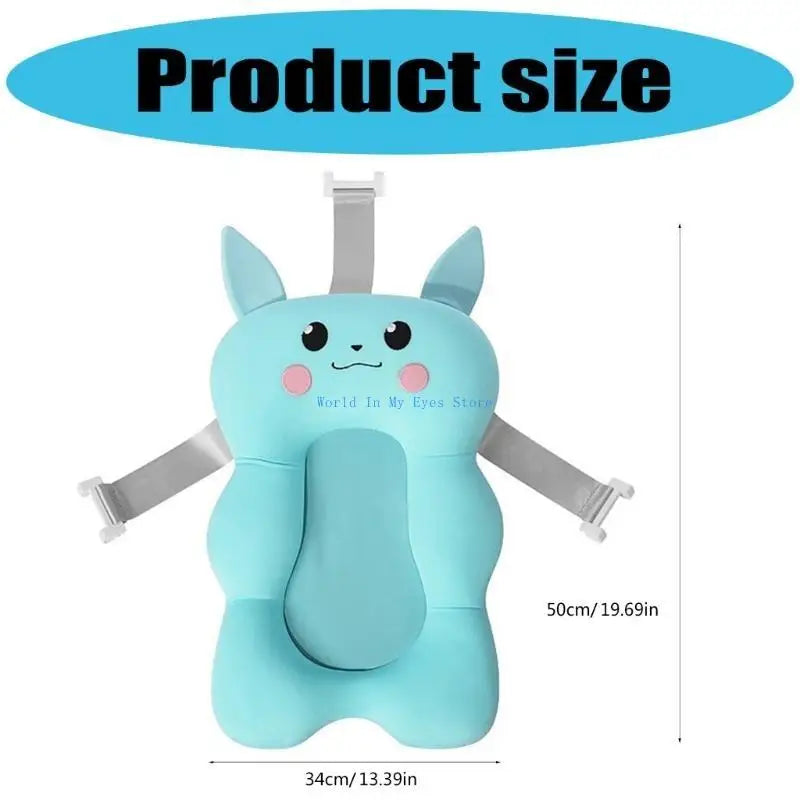 124D Nonslip Baby Bath Cushion Shower Bed Floating Mat with Breathable Mesh Fabric for Secure and Convenient Bath Time