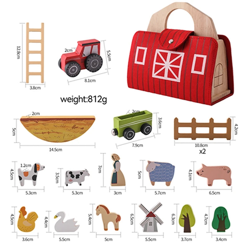 Dinosaur Train Set for Kids Toy Train Set Tracks for Toddlers  Portable Montessori Education Toys Track Set 19PCS Newbaby's Gift