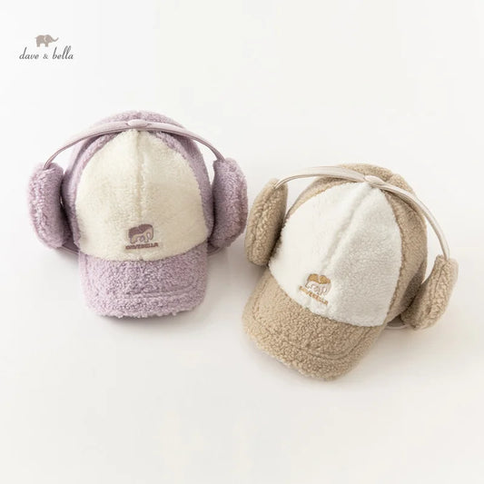 Dave Bella Baby Girl Winter Hat with Removable Earmuffs
