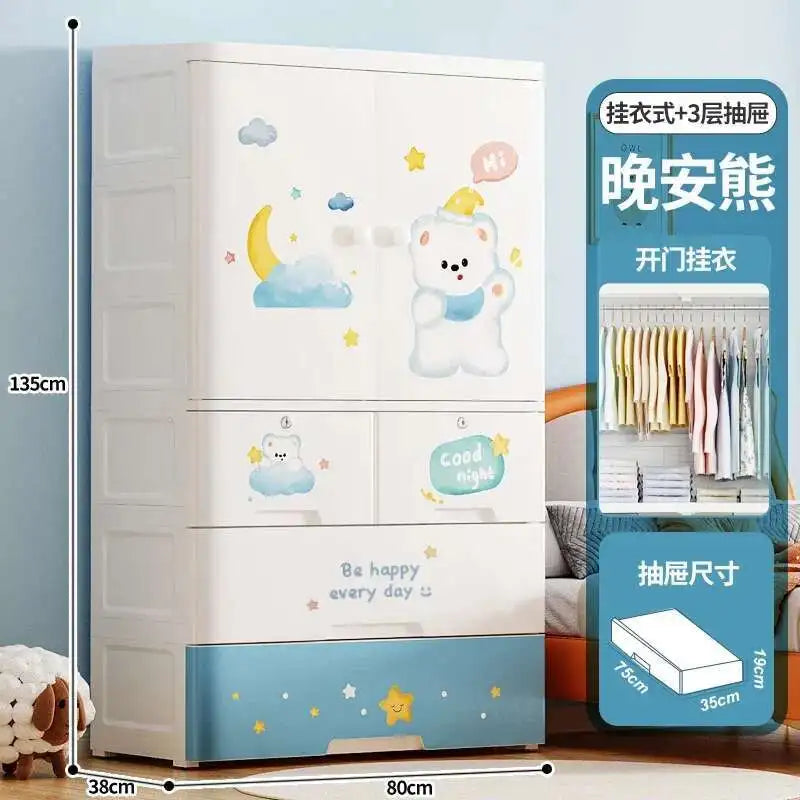 Bedroom Closet Wardrobe Storage Cabinet Plastic Cupboard Partitions Wardrobe Bedroom Baby Chest Guarda Roupa Home Furniture