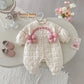 Baby Super Cute Jumpsuit 0-2 Years Old Winter Baby Girl Cute with Plush Cotton Crawling Clothes for Newborns