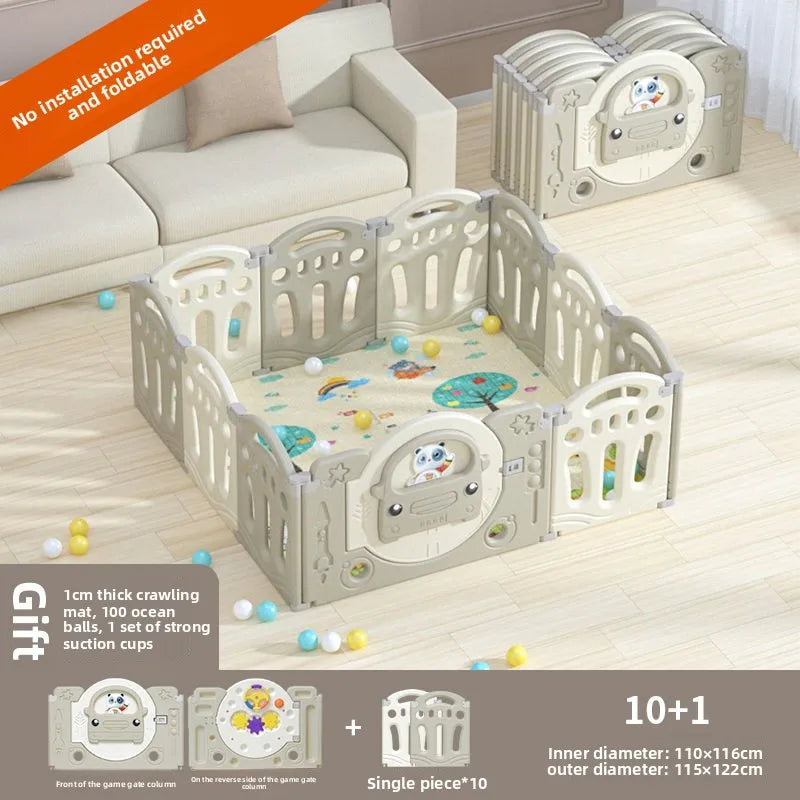 Parc pour bébé pliable avec tapis d'éveil – Sûr et prêt à l'emploi