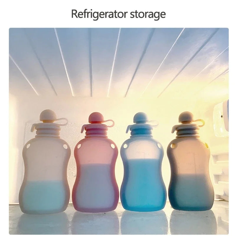 150ml Reusable Silicone Baby Food Pouch – Leakproof Milk & Puree Storage