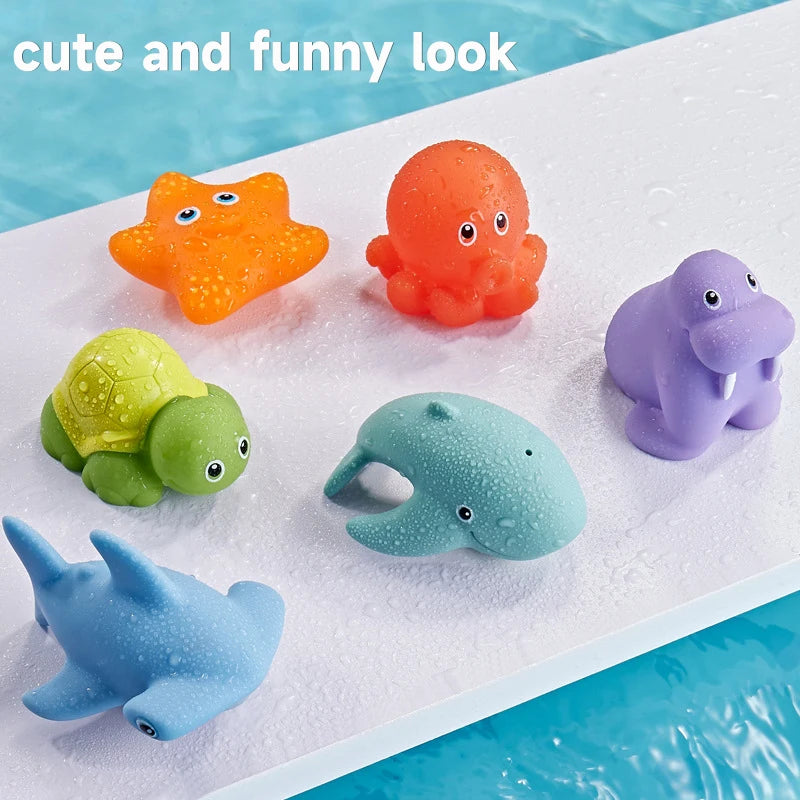 Baby Bath Swimming Pool Paddle Toys Waterproof Bathtub Colorful Toys Cartoon Shark Net Catch Fish Delight Toys Summer Dabble Toy
