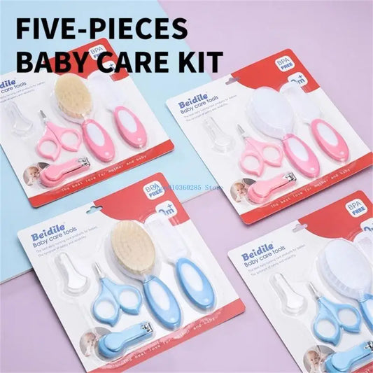 K9FF 5Pcs/set Newborn Baby Care Essential Tools Multifunctional Nails Trimmer Comb