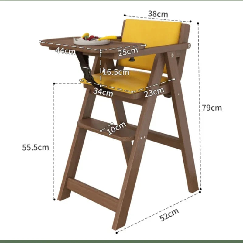 Safe Folding Dining Chair Portable Wooden Baby Feeding Highchair for Travel Hotel Home Equipped with Seat Belts kids chair עגלות