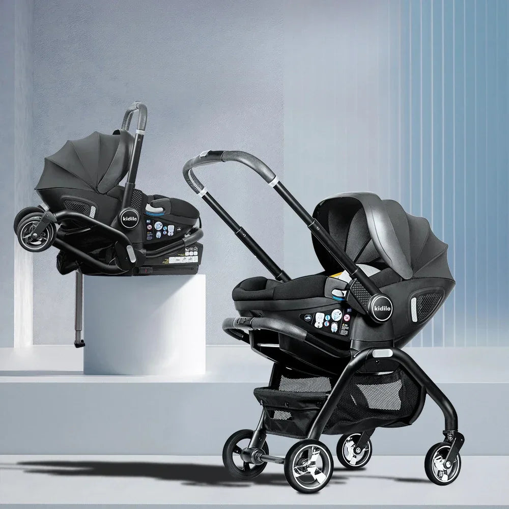 Kidilo 3-in-1 baby stroller, baby safety seat, newborn baby sleeping basket, portable 5 color choices Suitable for ages 0-1