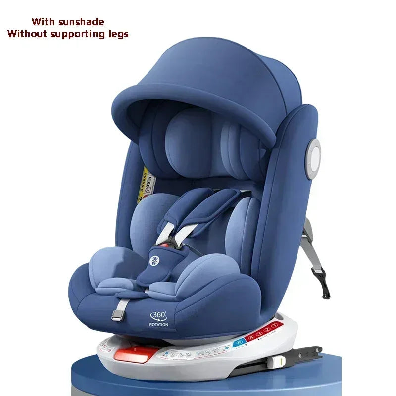 Child Safety Car Seat with Support 360° Rotatable Safety Seat ISOFIX Steel Interface Suitable for Children Aged 0-12