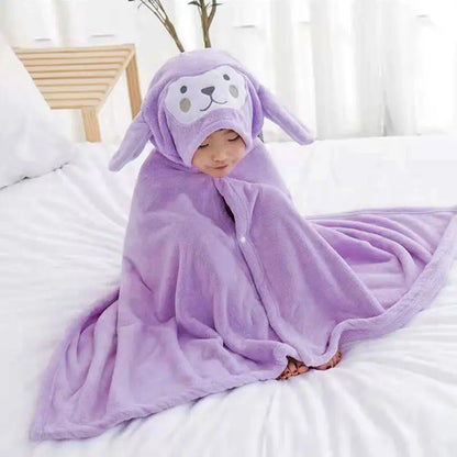 Thickened Bath Towels Cute Children Newborn Baby Super Soft Absorbent Pure Cotton Hooded Cloak Bath Towel Can Be Worn Blanket