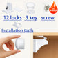 Baby Safety Magnetic Locks Cabinet Drawer Self-Adhesive Screw