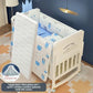 Luxury Solid Wood Baby Crib Multifunctional Convertible Bed with Bassinet Wheels Nest Bed  Wooden Convertible Baby Crib Movable