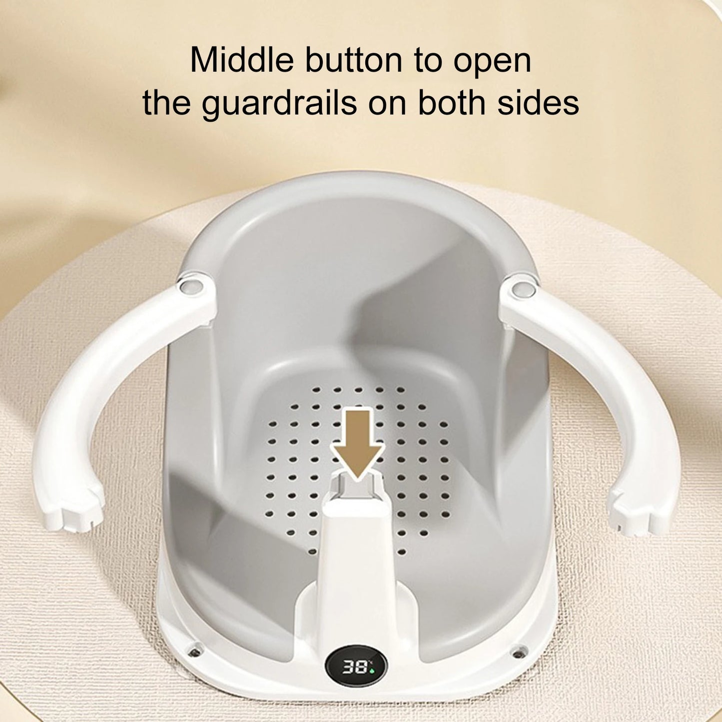 Baby Bath Seat Bathtub Sit-Up Chair With Temperature Sensor Children Safety Shower Assistance Supplies For Home Travel