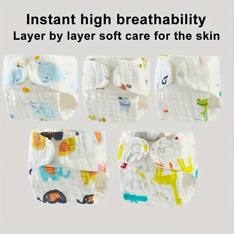 5-Pack Washable Baby Cloth Diapers