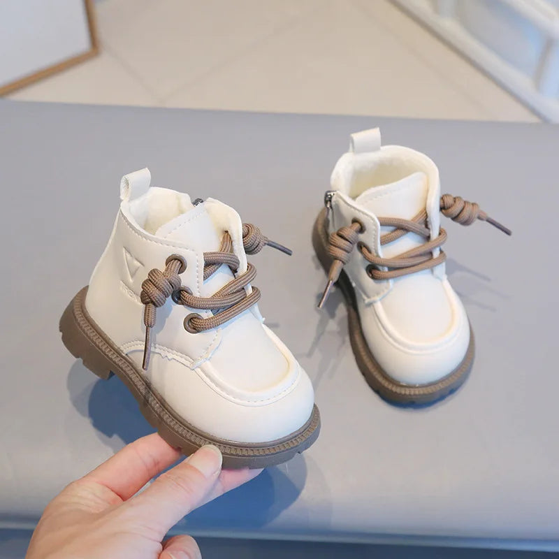 Baby Girls Winter Boots Patent Leather 0 To 3 Years Old Toddler Fur Boots Boy Botas Bebe Warm Newborn Children Snow Boots I09124
