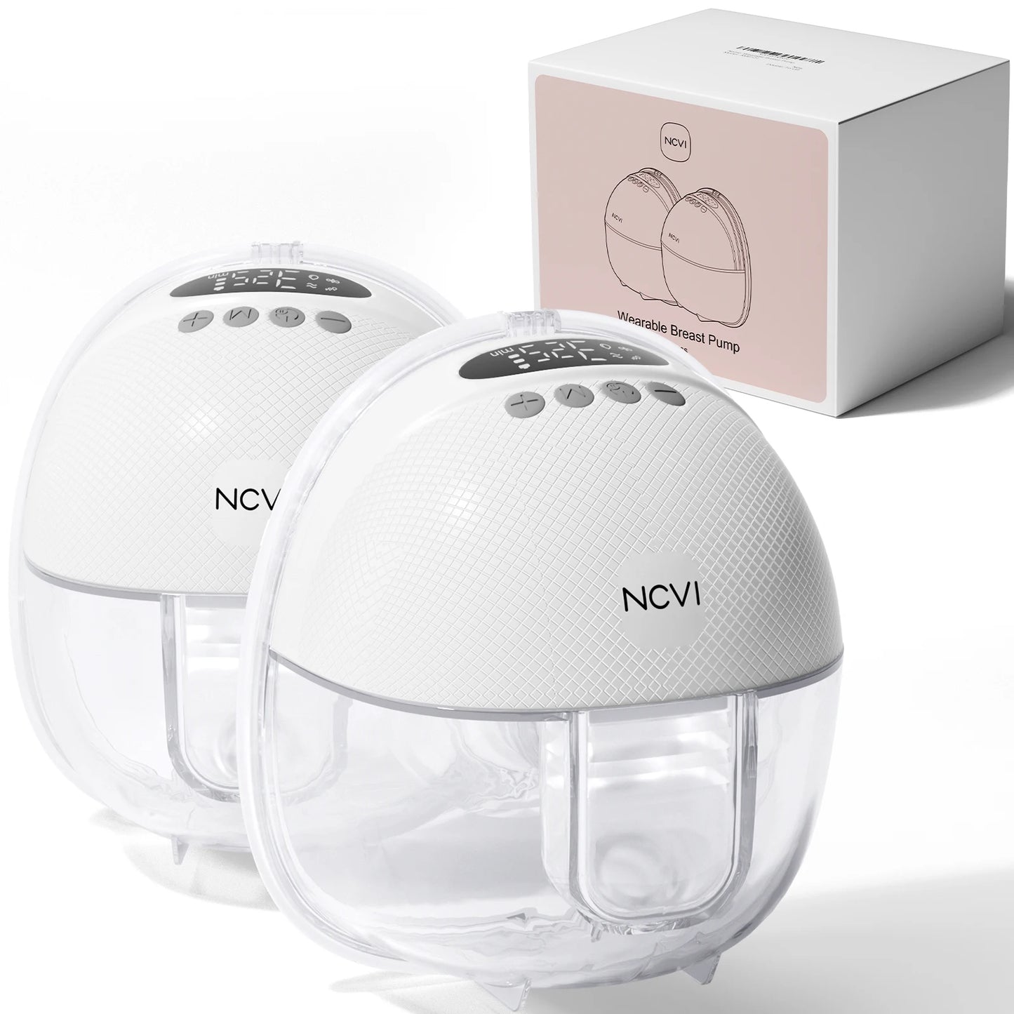 NCVI Electric Wearable Breast Pump for Breastfeeding 3 Flange Sizes, Smart Display