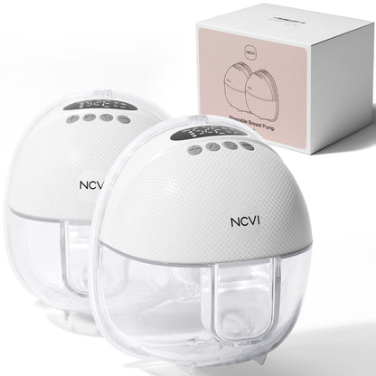NCVI Electric Wearable Breast Pump for Breastfeeding 3 Flange Sizes, Smart Display