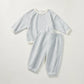 Korean Style Children Clothes Suit Waffle Pullover+Pants Baby Boys Girls Clothing Set Spring Autumn Kids Clothes Suit