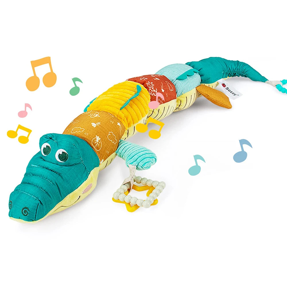 Chameleo Infant Toys Baby Musical Stuffed Animal Toys with Rattles Crinkle BellBaby Teething Toys for Tummy Time Newborn Sensory