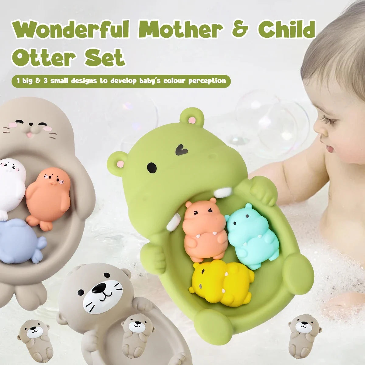 Cuddly Otter Floating Bath Toy for Babies & Toddlers - Pool Water Play