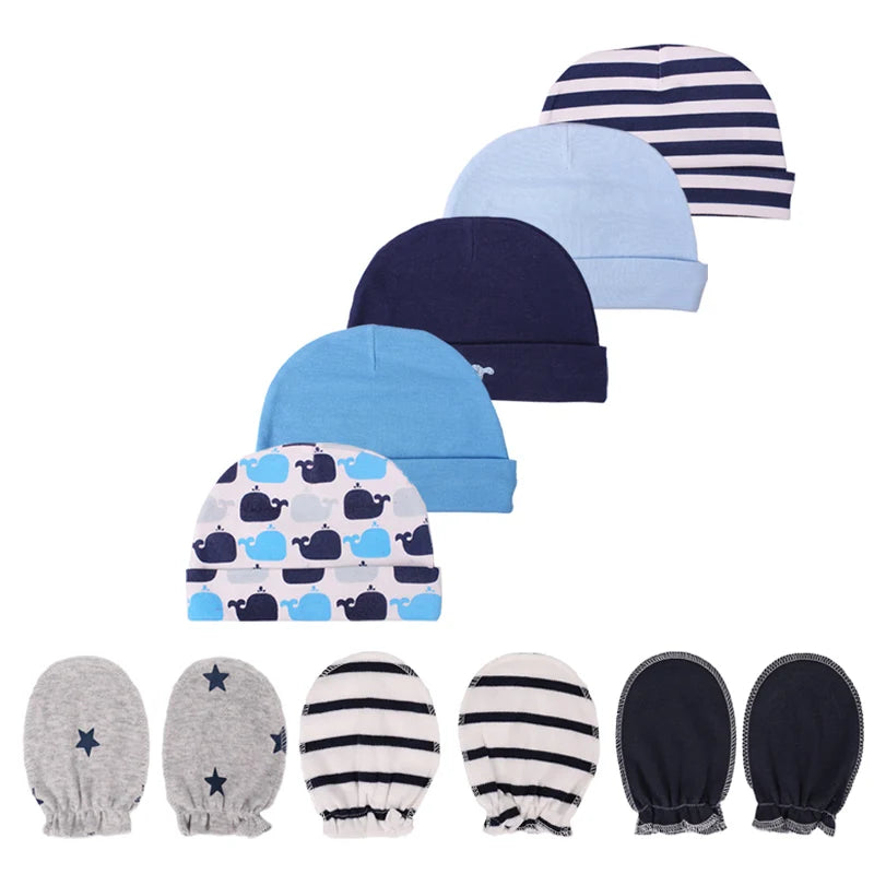 Soft Infant Hat Gloves Set for Newborn Boys and Girls