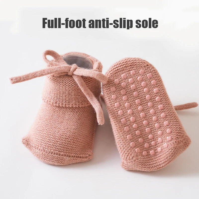 Baby Shoes Socks Warm Thick Infant Floor Socks Toddler Shoes Non-Slip Sole Casual Newborn Booties For Boys and Girls