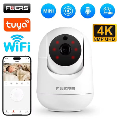 Caméra de maison intelligente WiFi IP Fuers 5MP avec suivi IA