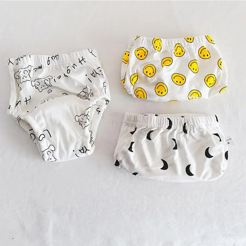 3-Pack Baby Training Pants – 6-Layer Reusable Cotton Diapers