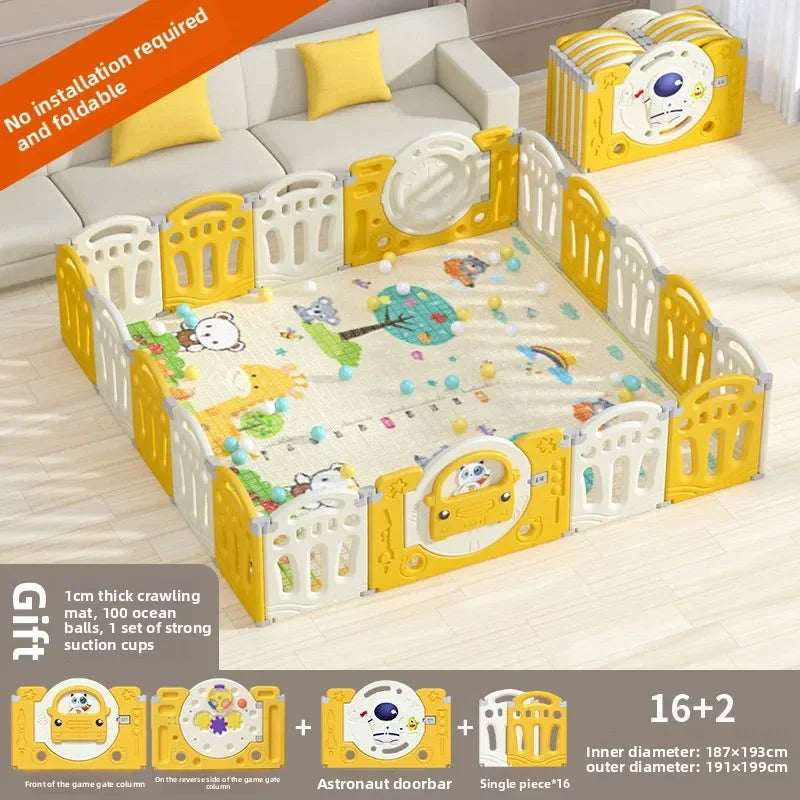 Parc pour bébé pliable avec tapis d'éveil – Sûr et prêt à l'emploi