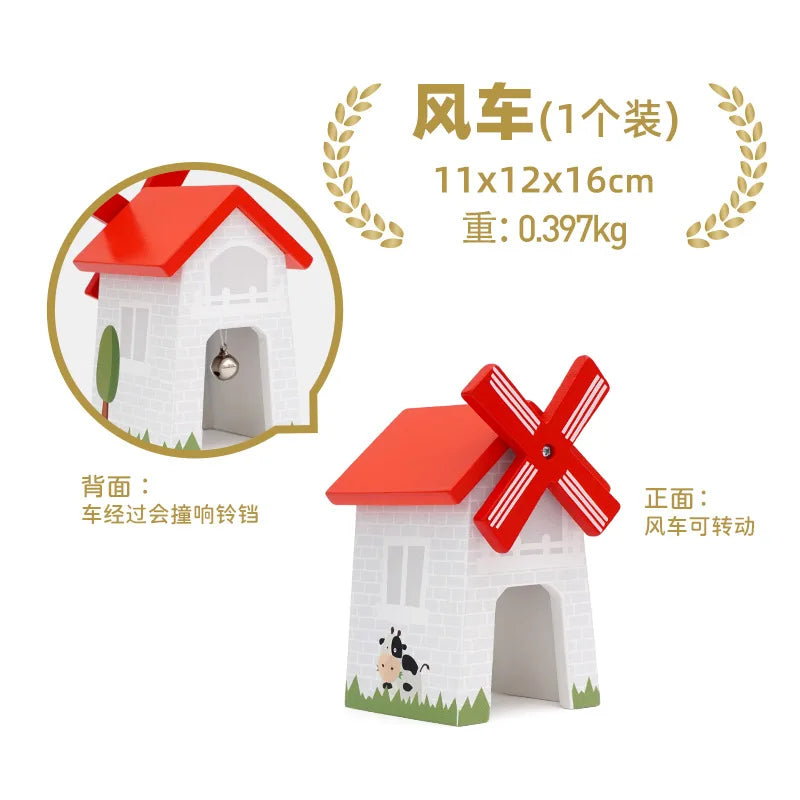 Wooden Train Track Racing Railway Street Sign Toys Bridge Tunnel Track Accessories Wood Tracks Creative Toys For Children Gift