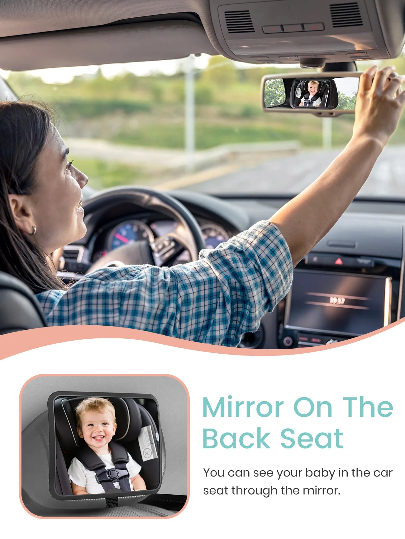 1PC New Style Wide-Angle Baby Car Mirror Rear Seat Safety Square Monitor for Baby or Child Seats