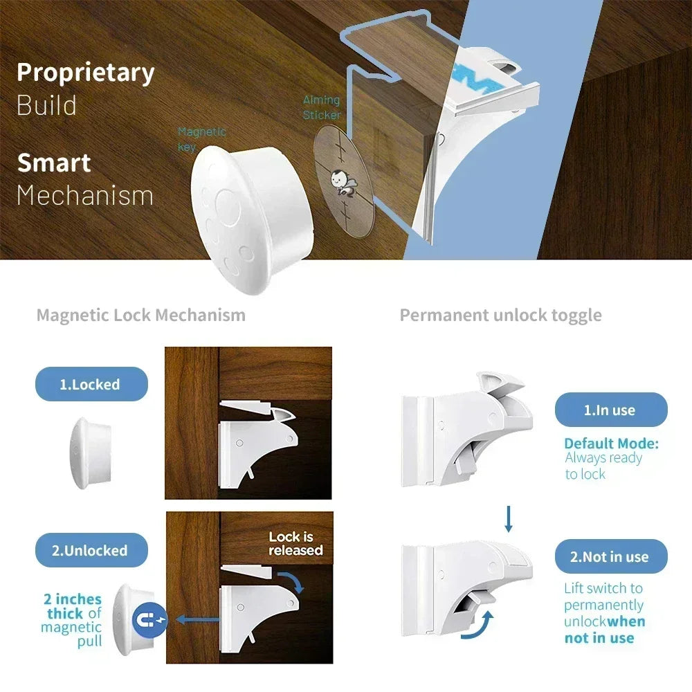 Magnetic Child Safety Locks 1-5PCS No Drilling