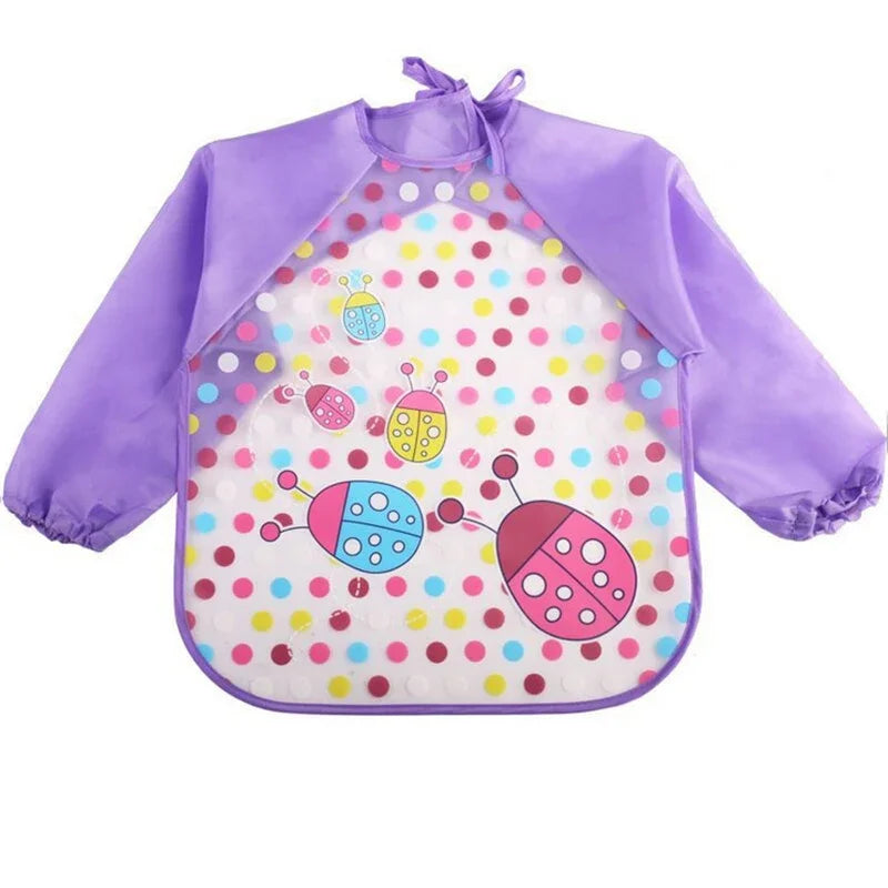 Waterproof EVA Full Sleeve Baby Bibs Children Apron Long Sleeve Feeding Smock Kids Eating Breastplate Infant Scarf Clothing
