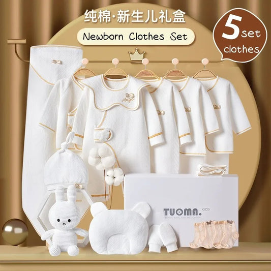 16/18/19/21/22pcs Newborn Clothes Set Angel Wing Baby Clothing Suit Pure Cotton 0-1Y Kids Unisex Infants Underwear Set No Box