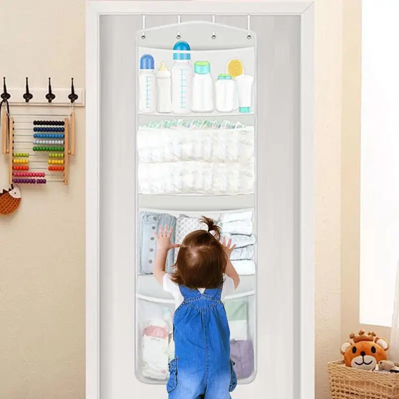 Plush Toy Storage Folding Over Door Organizer with Hook Baby Ideas Holder Animals Stuffy Bags Nursery Bins Mesh Hammock Bag for
