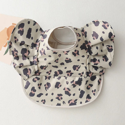 Baby Bibs INS Nordic Style Angel Feed Pocket Burp Girl Boy Infant Meals Bib Waterproof Easy Clean Cute Elephant Bibs Soft PU