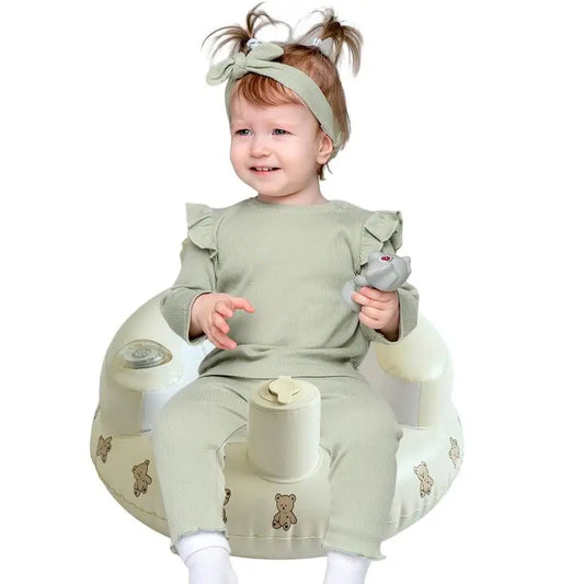 Inflatable Floor Seat Blow Up Floor Toddler Seat Built-in Air Pump Blow Up Floor Chair For Beach Bed Grass Home Bathroom