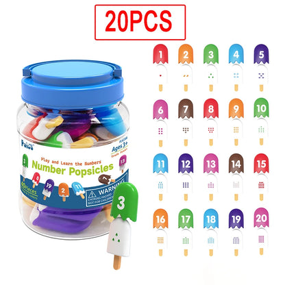 Kid Ice Cream Number Matching Game Montessori Parish Toy Digit Counting Color Cognitive Letter Learn Sensory Educatioal Toy Gift