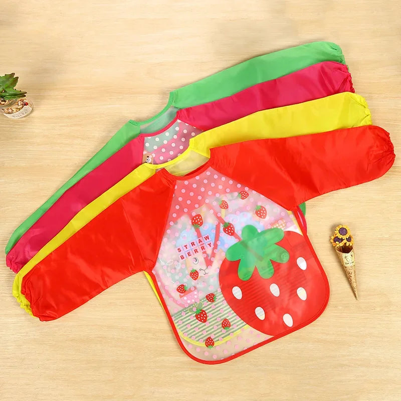 Waterproof EVA Full Sleeve Baby Bibs Children Apron Long Sleeve Feeding Smock Kids Eating Breastplate Infant Scarf Clothing