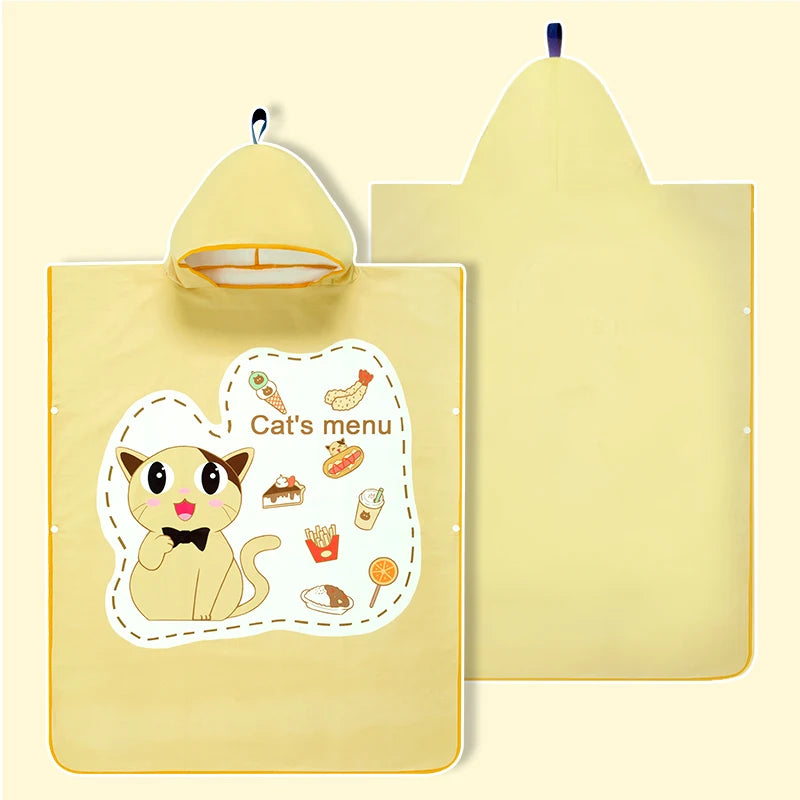 Kids Beach Poncho Towels Quick-Dry Absorbent for Baby Shower, Children's Hooded Bathrobe for Boys Girls Wearable Swim Bath Towel