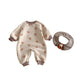 Baby Striped Jumpsuit 2025 New Winter Baby Doll Alpaca Fleece Crawling Suit Newborn Plush Clothes