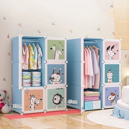 Plastic Kids Closet Baby Clothes Partitions Bedroom Organizer Cube Shelves Wardrobe Modern Small Guarda Roupa Home Furniture