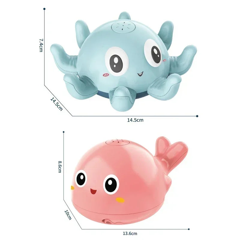 Spray Water Shower Baby Bath Toys Electric Whale Bath Ball with LED Light Music Bathtub Toy for Kids