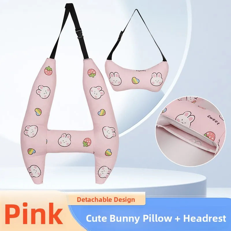 Children's Car Headrest  Cuion Long Distance Travel Se Ne Support Pillow Ba  Hable Sp Wool Filling