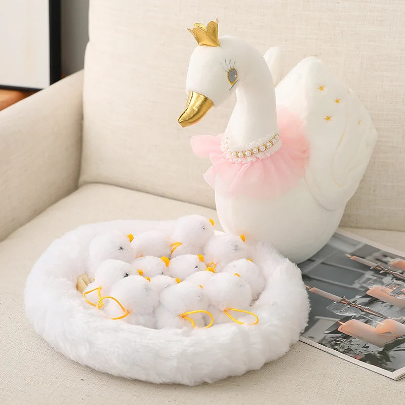 Peluche Famille Cygne – Maman et Bébé Câlins !