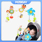 Baby Play Arch Crib Toy Stroller Hanging Toys, 0-12 Month Newborn Bed Winding Toys for Sensory Development Baby Car Seat Toys
