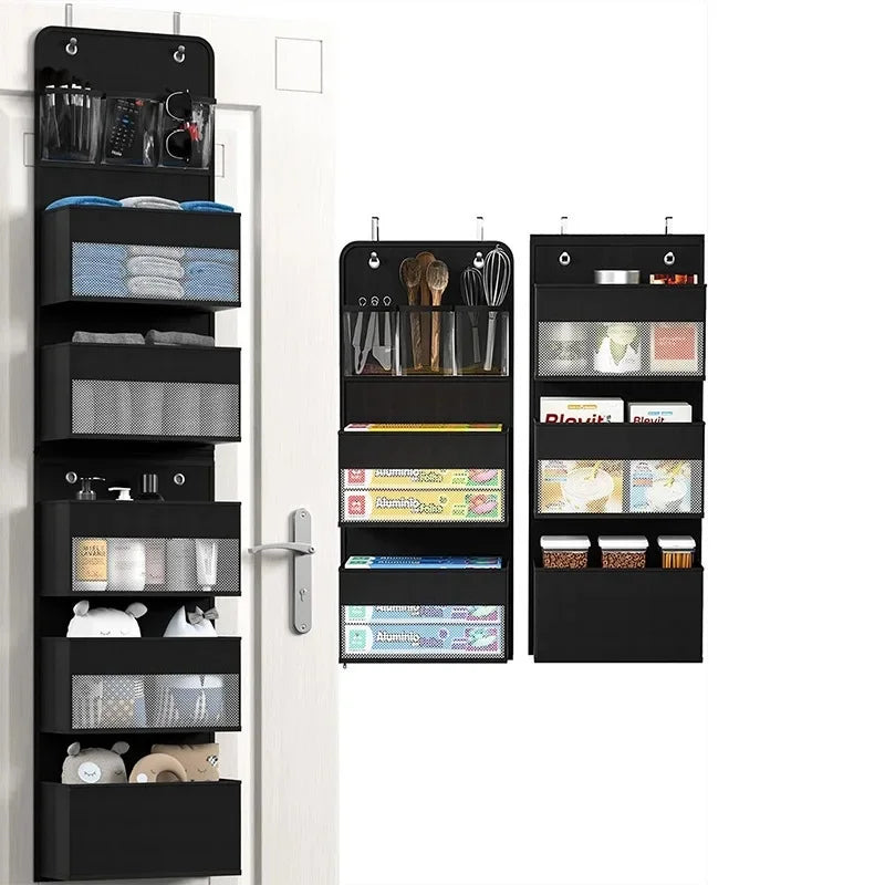 Six-Layer Zipper Combination Door Back Storage Hanging Baby Bed Underwear Storage Bag Non-Woven Fabric Storage Organizer