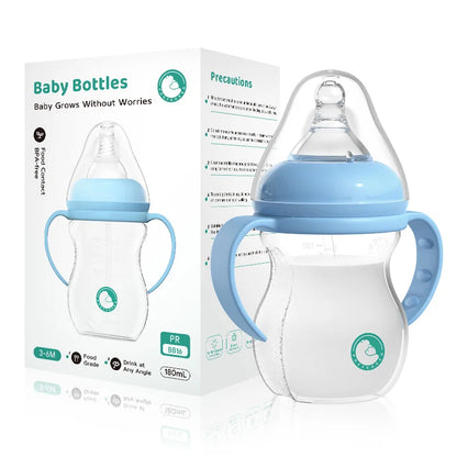 180/330ML Baby Bottle Newborn Baby Bottle  Feeding Cup with Gravity Ball Milk Bottle Baby Bottles Double Handle